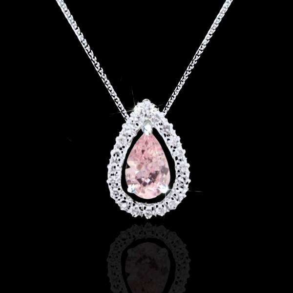 Rare Pink Colored Diamond Necklace 18kt Supply