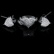 PREORDER | Twin Pair Heart Dangling Diamond Jewelry Set 14kt Fashion