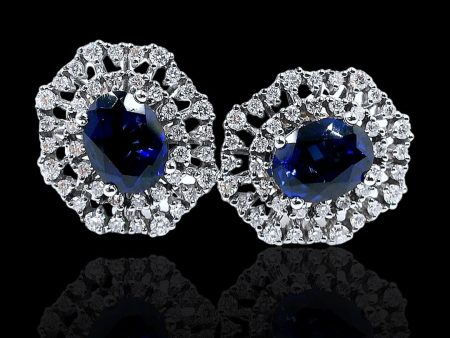 PREORDER | Sapphire Gemstones Diamond Estate Diamond Earrings 14kt Fashion