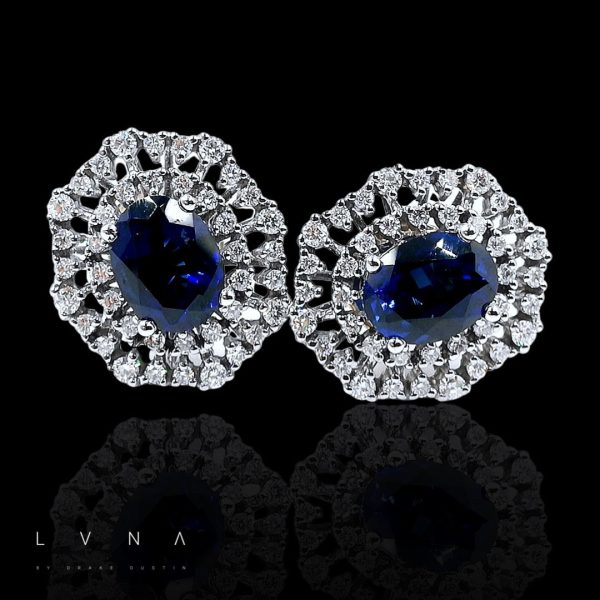 PREORDER | Sapphire Gemstones Diamond Estate Diamond Earrings 14kt Fashion