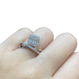 Square Crossover Diamond Ring 14kt For Cheap