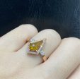 The Archives |  2.0ct Kite Cut Orange Diamond Halo Paved Band 14kt Cheap