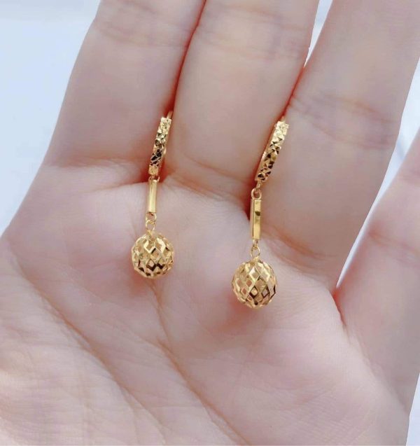 #GOLD2024 | 18K Golden Circle Drop Hoop Earrings Cheap