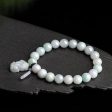 THE VAULT | Natural Hand Carved Myanmar White Jadeite Bracelet Sale