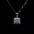 Square Classic Paved Diamond Necklace 18kt Hot on Sale