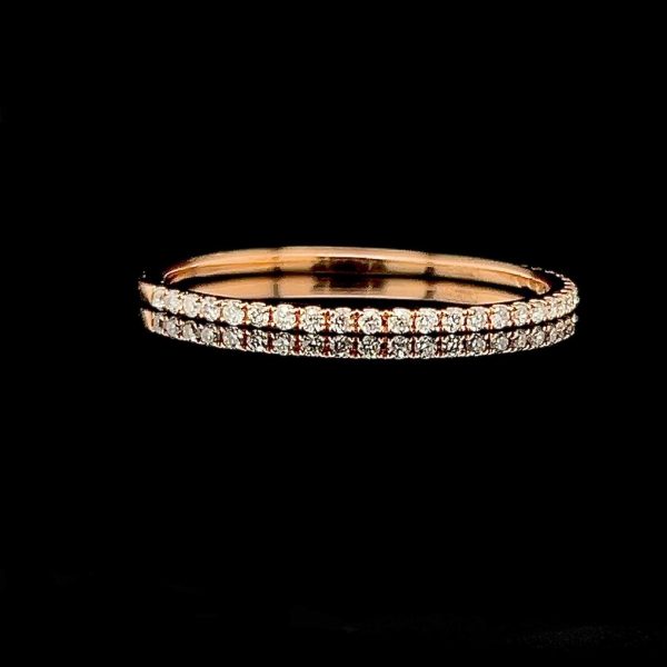 Rose Round Half Eternity Diamond Ring 18kt Supply