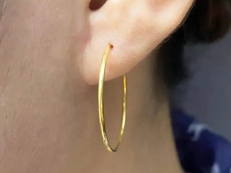 20MM Golden Hoop Earrings 18kt Online Hot Sale