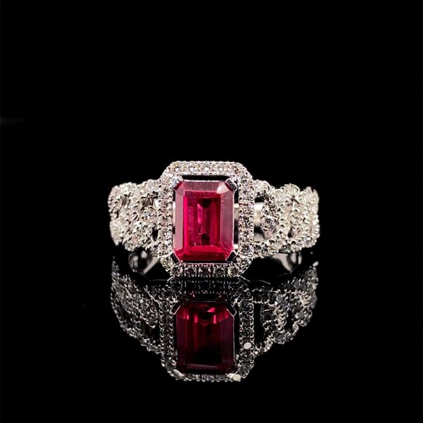 Ruby Gemstones Diamond Ring 18kt Online