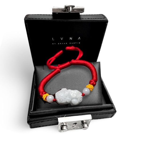 The Vault | Lucky Jaideite Dragon Red String Bracelet with LVNA Signatures™️ Leather Bible Trunk Case Online Hot Sale