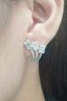 PREORDER | Statement Cluster Shape Crossing Points Creolle Diamond Earrings 14kt For Sale