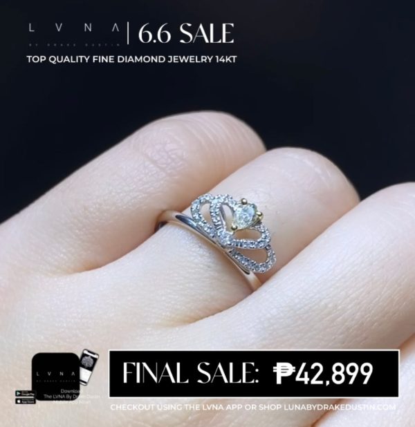 PREORDER | Yellow Crown Diamond Ring 14kt For Cheap