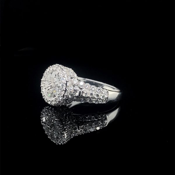 Round Cathedral Diamond Ring 18kt Sale