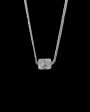 Emerald Unisex Invisible Setting Diamond Necklace 18kt Online Sale