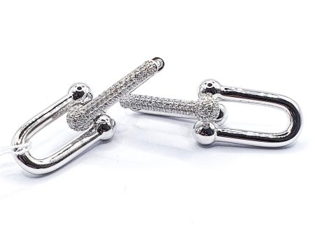 #TheSALE | Nail Paved Link Diamond Earrings 14kt Discount