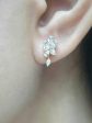 Rose Golden Pear Leaf Cluster Diamond Earrings 18kt For Cheap