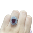 Ruby Gemstones Statement Diamond Ring 14kt Hot on Sale