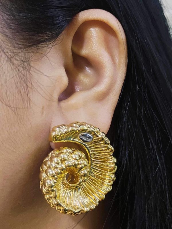 #GOLD2024 | Golden Fossil Fine Gold Earrings 18kt Online