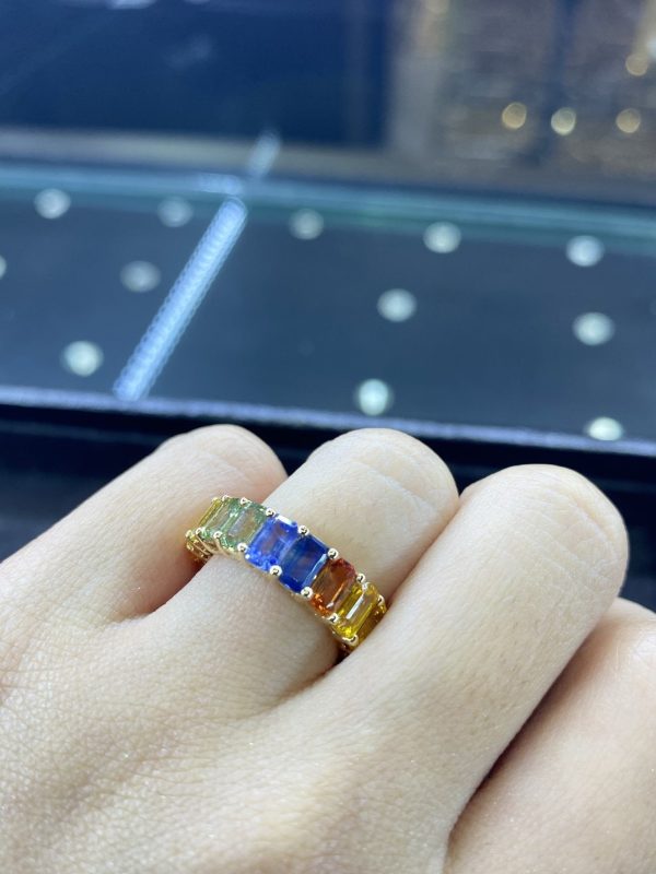 Rainbow Sapphire Full Eternity Ring Online Sale