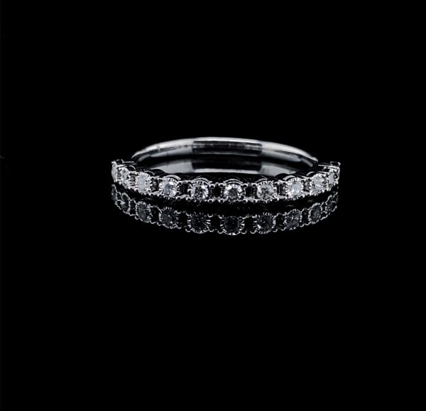 Round Half Twin Diamond Ring 14kt For Sale