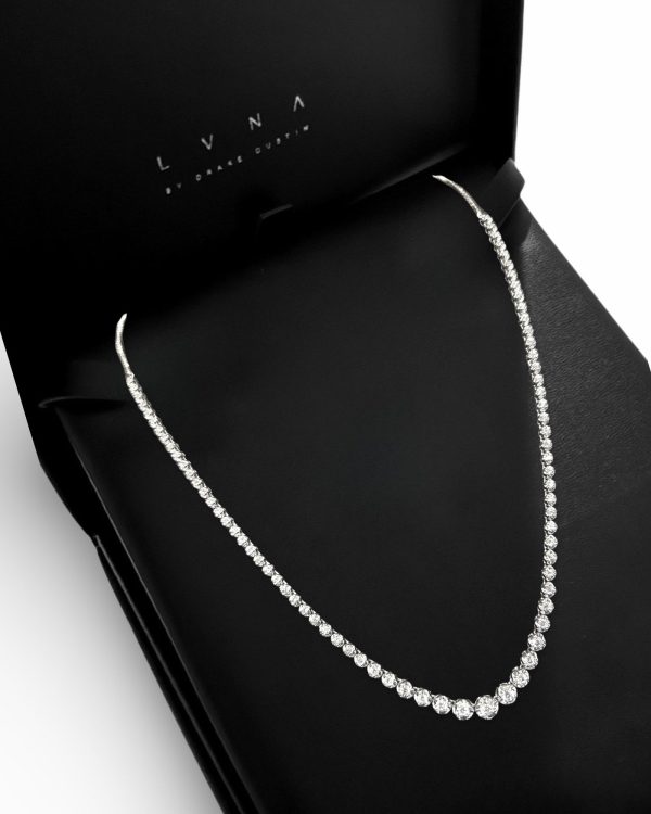 #LVNA2024 | Graduating 5-15pointers Half Eternity Tennis Diamond Necklace 14kt Sale