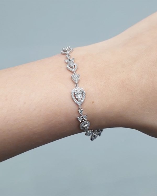 PREORDER | Teardrop Cluster Eternity Diamond Bracelet 14kt Discount