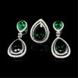 PREORDER |Pear Green Emerald Gemstones Diamond Jewelry Set 14kt Online now