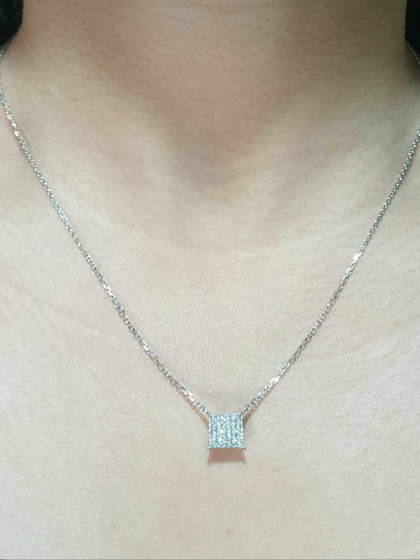 Square Classic Diamond Necklace 18kt Online Sale