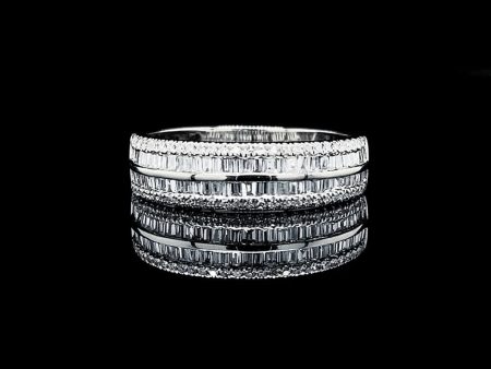 PREORDER | Unisex Baguette Half Eternity Band Diamond Ring 14kt Sale