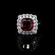 Red Ruby Diamantes Paved Gemstones Diamond Ring 14kt Supply