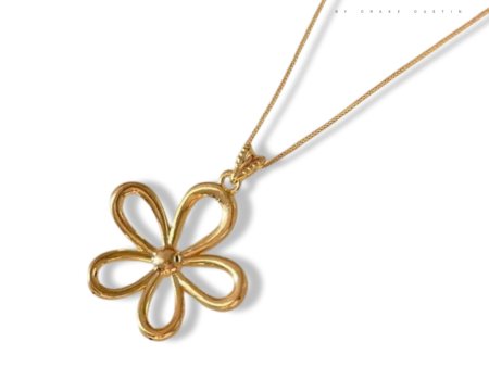 #GOLD2024 | 18K Golden Big Flower Necklace Foxtail Chain 18” Fashion