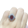 Red Ruby Gemstones Statement Diamond Ring 14kt Sale