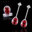 PREORDER | Teardrop Nano Red Ruby Gemstones Diamond Jewelry Set 14kt Cheap