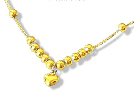 18K Golden Heart Running Ball Bracelet on Sale