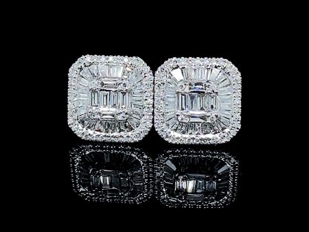 PREORDER | Square Diamond Earrings 14kt Fashion