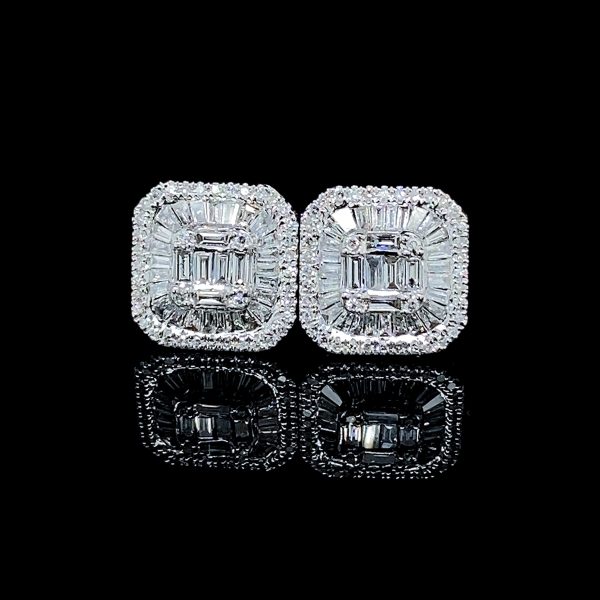 PREORDER | Square Diamond Earrings 14kt Fashion