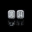 PREORDER 1.00 1.01ct M SI1-SI2 Emerald Halo Paved Solitaire Stud Diamond Earrings 14kt GIA Online Hot Sale