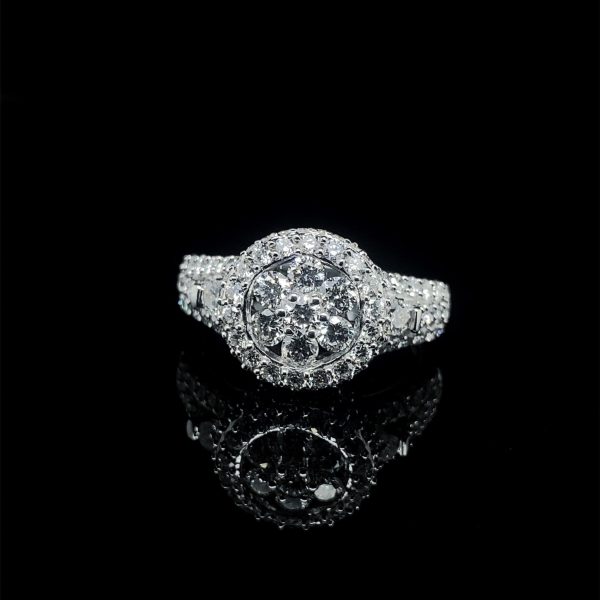 Round Cathedral Diamond Ring 18kt Sale