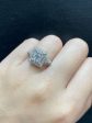 PREORDER | Square Halo Paved Diamond Ring 14kt Hot on Sale