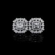 PREORDER | Square Floral Statement Diamond Earrings 14kt Fashion