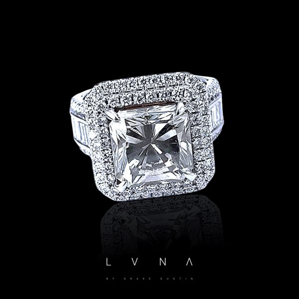 The Stolen LVNA Signatures | Archives 5.00ct Square Radiant Center Diamond Engagement Ring 18kt on Sale