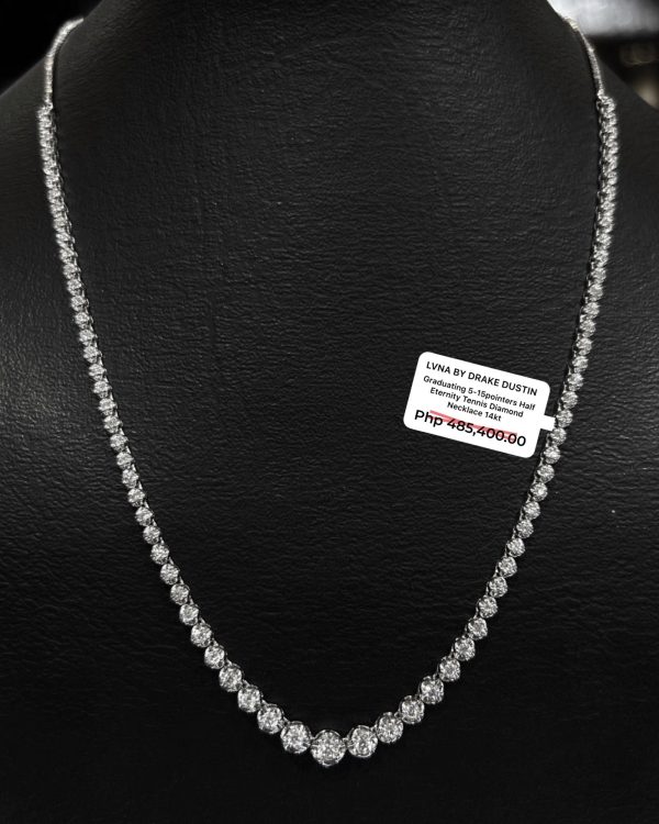 #LVNA2024 | Graduating 5-15pointers Half Eternity Tennis Diamond Necklace 14kt Sale