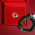 The vault | 24kt Lucky Golden Boat + LVNA Premium Natural Emerald Gemstones Bead Bracelet Fashion