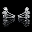 PREORDER | Statement Cluster Shape Crossing Points Creolle Diamond Earrings 14kt For Sale