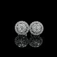 Round Dainty Halo Diamond Earrings 14kt Sale