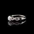 Round Halo Twisted Knot Band Diamond Ring 14kt Online Hot Sale