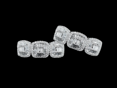 Trio Cushion Creolle Diamond Earrings 14kt Online now