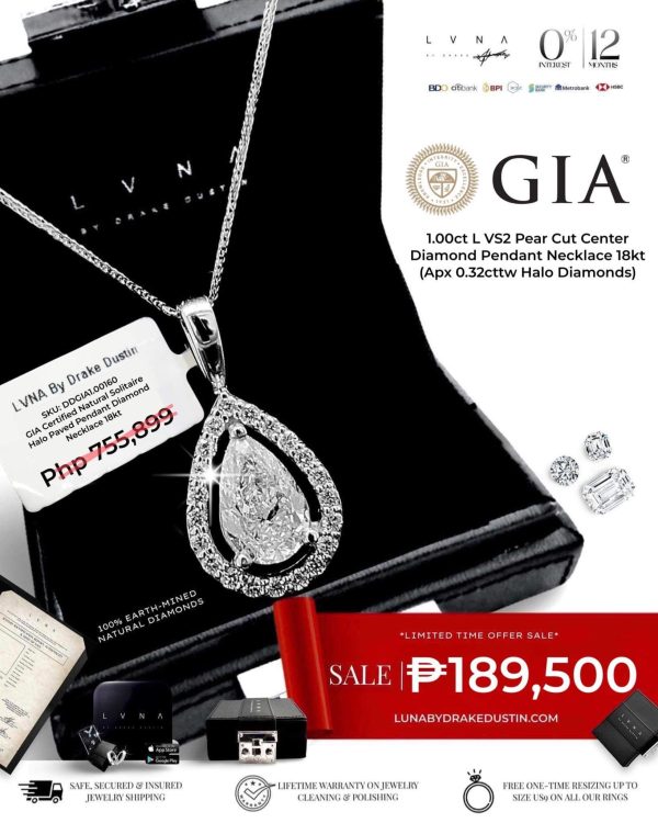 The Classics | GIA Certified VS1-VS2 Solitaire Pendant Diamond Necklace 18kt For Cheap