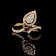 Rose Pear Halo Diamond Ring 18kt Cheap