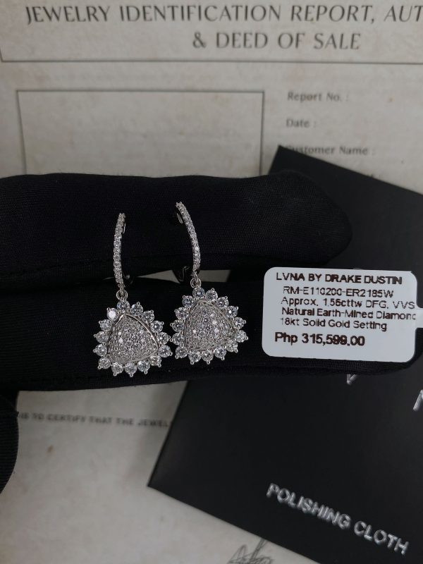 Sunflower Dangling Diamond Earrings 18k Online Hot Sale