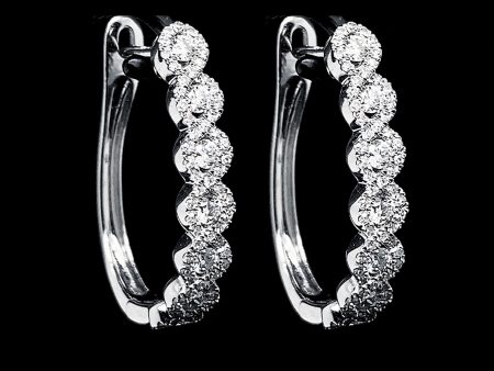 PREORDER | Round Half Eternity Diamond Earrings Hoop 14kt Fashion